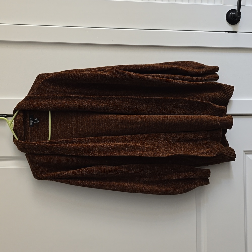 Chestnut Brown Chenille Cardigan - M